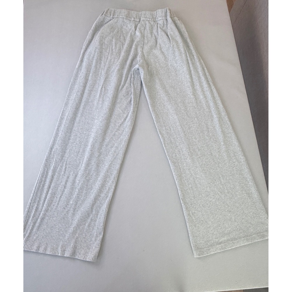 Bohme Ribbed Knit Wide Leg Lounge Pants Heather Gray Small - Picture 6 of 6